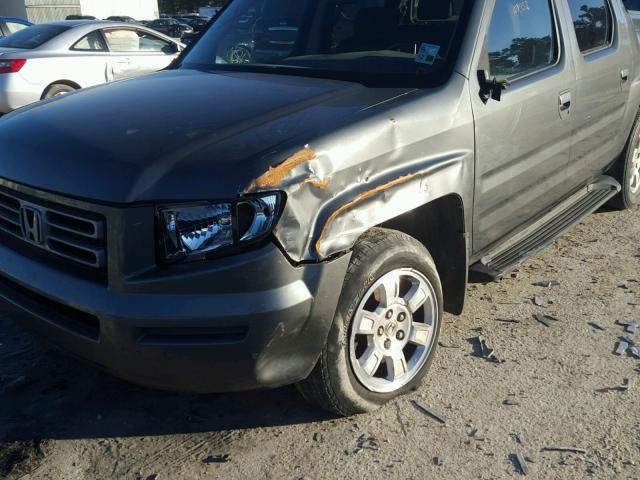 2HJYK16538H514112 - 2008 HONDA RIDGELINE GRAY photo 9