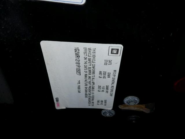 1G2WR12181F109207 - 2001 PONTIAC GRAND PRIX BLACK photo 10