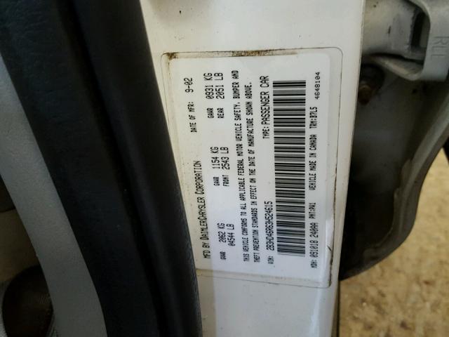 2B3HD46R63H524615 - 2003 DODGE INTREPID S Ağ foto 10