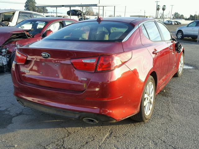 5XXGM4A73FG470035 - 2015 KIA OPTIMA LX RED photo 4