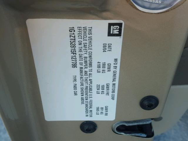 1G1ZT52815F127786 - 2005 CHEVROLET MALIBU LS 金色 照片 10