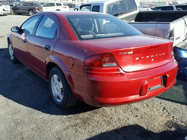 1B3EL36J64N391809 - 2004 DODGE STRATUS SE RED photo 3