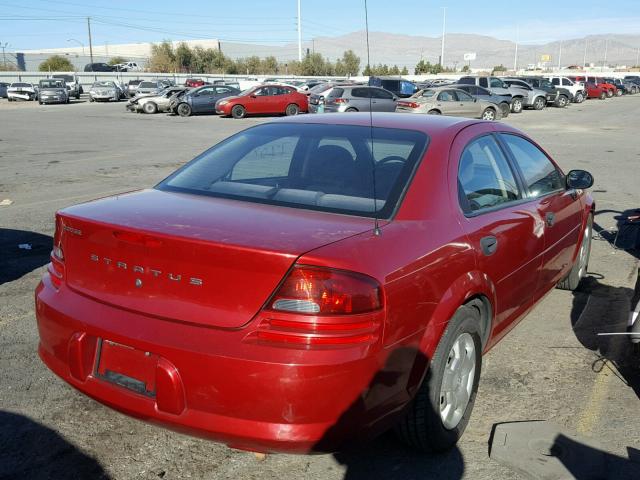 1B3EL36J64N391809 - 2004 DODGE STRATUS SE RED photo 4