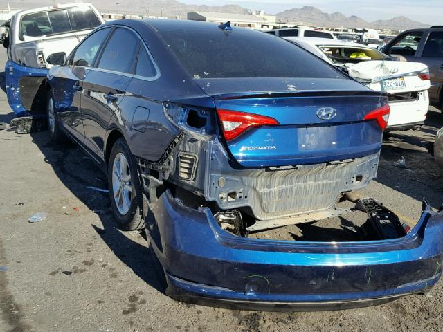 5NPE24AF3HH486974 - 2017 HYUNDAI SONATA SE BLUE photo 3