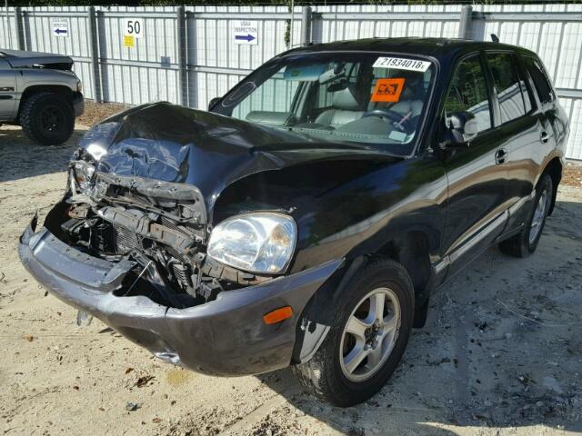 KM8SC83D31U087377 - 2001 HYUNDAI SANTA FE BLACK photo 2