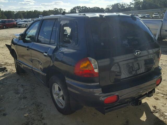 KM8SC83D31U087377 - 2001 HYUNDAI SANTA FE BLACK photo 3