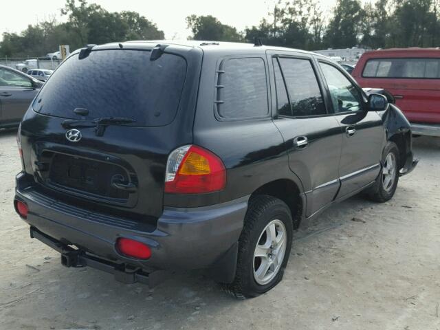 KM8SC83D31U087377 - 2001 HYUNDAI SANTA FE BLACK photo 4