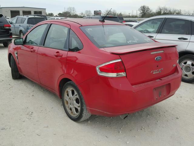 1FAHP35NX8W256231 - 2008 FORD FOCUS SE RED photo 3