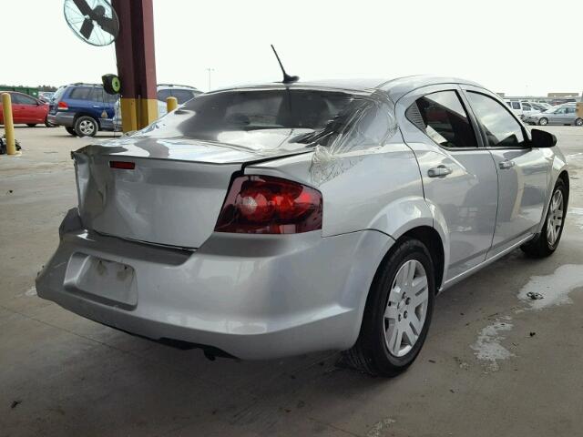 1C3CDZAB9CN310374 - 2012 DODGE AVENGER SE SILVER photo 4