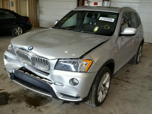 5UXWX7C5XDL977204 - 2013 BMW X3 XDRIVE3 SILVER photo 2