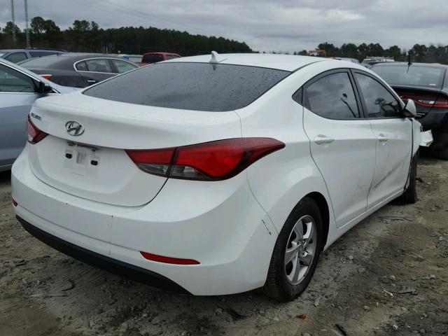 5NPDH4AE4EH510552 - 2014 HYUNDAI ELANTRA SE WHITE photo 4