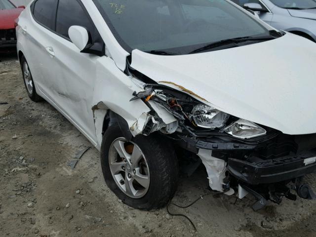 5NPDH4AE4EH510552 - 2014 HYUNDAI ELANTRA SE WHITE photo 9