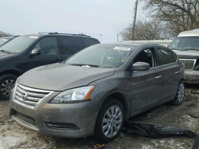 3N1AB7AP9FL678165 - 2015 NISSAN SENTRA S GRAY photo 2