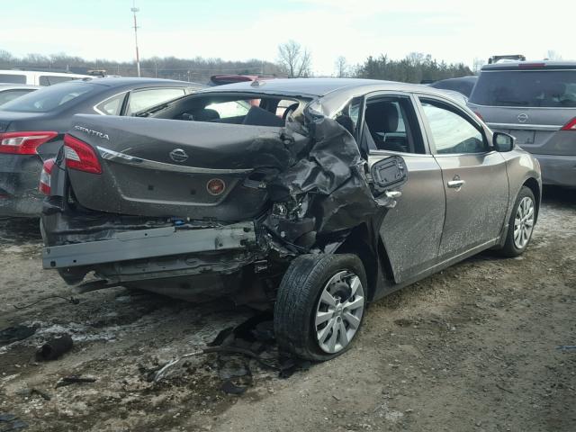 3N1AB7AP9FL678165 - 2015 NISSAN SENTRA S GRAY photo 4