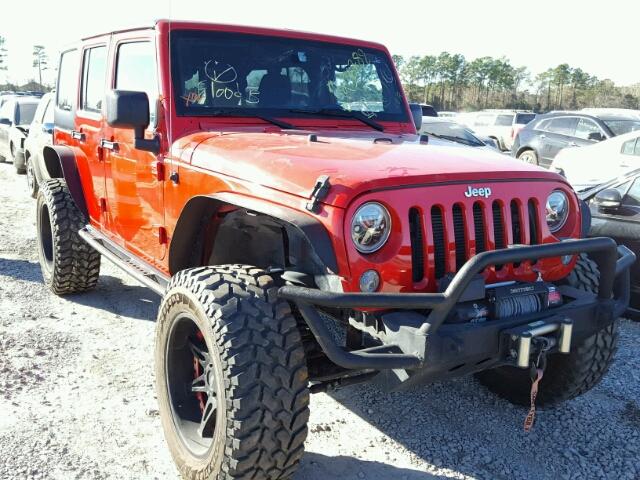 1C4BJWEG3FL565963 - 2015 JEEP WRANGLER U RED photo 1