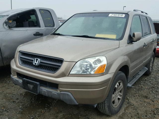 2HKYF18644H522946 - 2004 HONDA PILOT EXL TAN photo 2