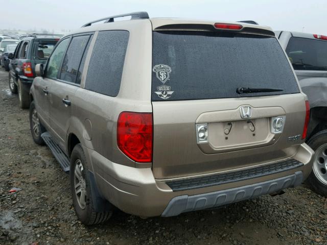 2HKYF18644H522946 - 2004 HONDA PILOT EXL TAN photo 3