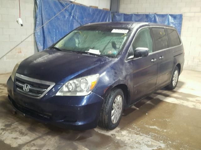 5FNRL38257B134049 - 2007 HONDA ODYSSEY LX BLUE photo 2