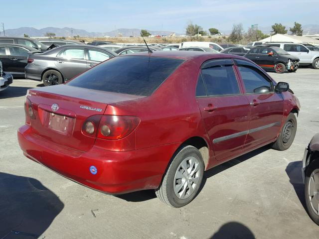 1NXBR32E75Z393029 - 2005 TOYOTA COROLLA CE RED photo 4