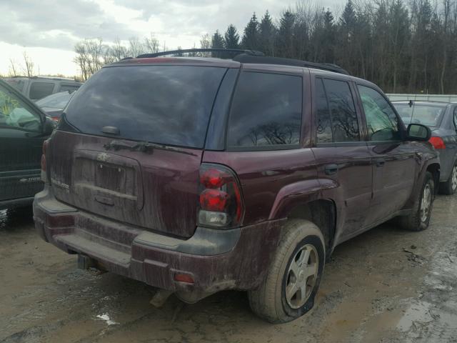 1GNDT13S662104671 - 2006 CHEVROLET TRAILBLAZE BURGUNDY photo 4