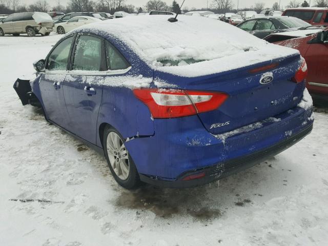 1FAHP3H29CL453693 - 2012 FORD FOCUS SEL BLUE photo 3