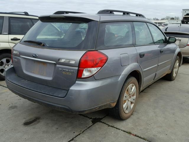 4S4BP60C287363965 - 2008 SUBARU OUTBACK SILVER photo 4