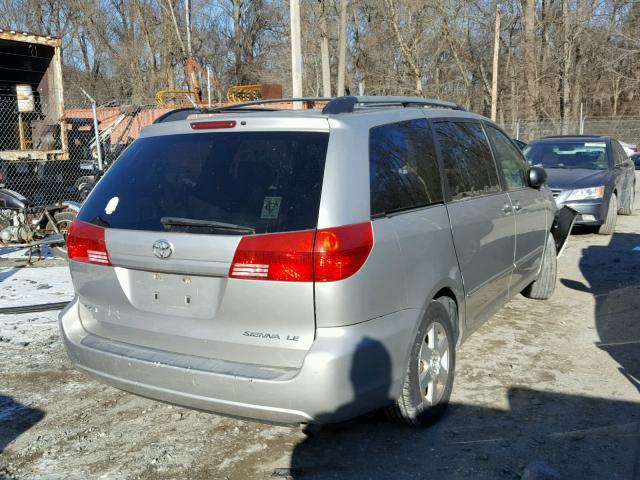 5TDZA23C44S109523 - 2004 TOYOTA SIENNA CE SILVER photo 4