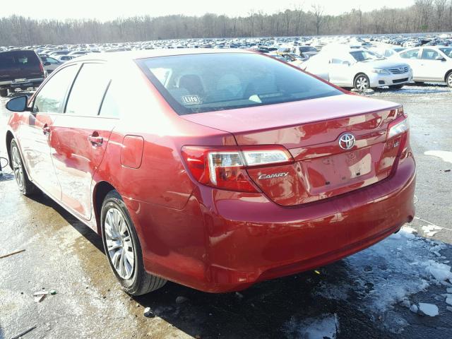 4T4BF1FK0CR199314 - 2012 TOYOTA CAMRY BASE MAROON photo 3