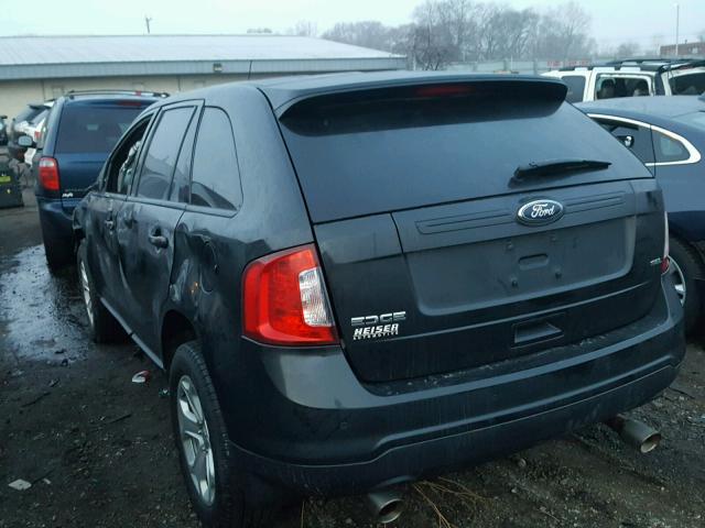 2FMDK3JC4EBA53324 - 2014 FORD EDGE SEL BLACK photo 3