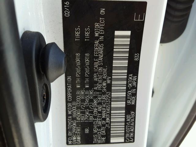 JTJBM7FX4G5137253 - 2016 LEXUS GX BASE WHITE photo 10