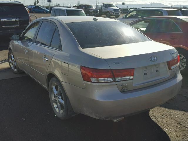 5NPEU46F87H245512 - 2007 HYUNDAI SONATA SE BEIGE photo 3