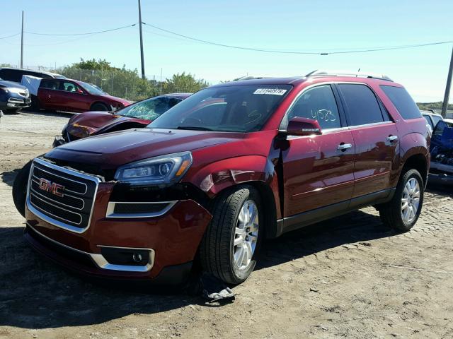 1GKKRRKD4FJ358096 - 2015 GMC ACADIA SLT წითელი ფოტო 2