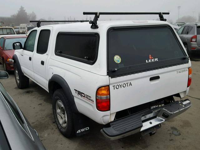 5TEHN72N32Z145297 - 2002 TOYOTA TACOMA DOU WHITE photo 3