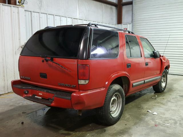 1GNCS13W8Y2130628 - 2000 CHEVROLET BLAZER RED photo 4