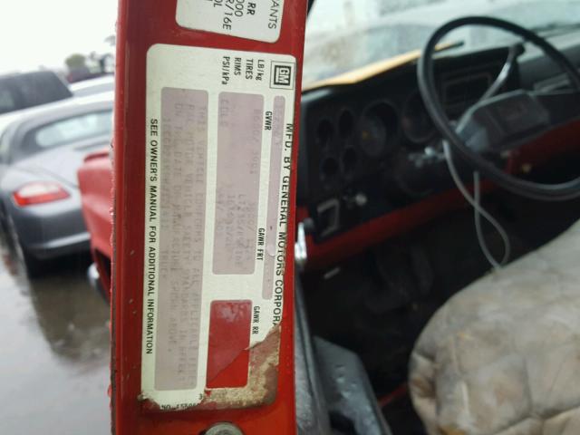 1GCGR24K8HJ121411 - 1987 CHEVROLET R20 RED photo 10