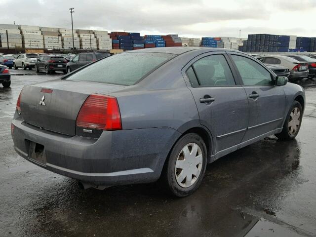 4A3AB36FX4E121474 - 2004 MITSUBISHI GALANT ES GRAY photo 4