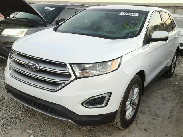 2FMTK4J82FBB06536 - 2015 FORD EDGE SEL WHITE photo 2