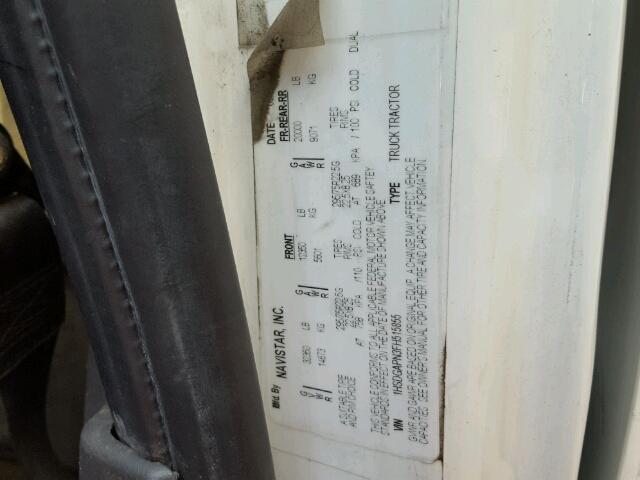 1HSDGAPN3FH515855 - 2015 INTERNATIONAL PROSTAR أبيض صورة 10