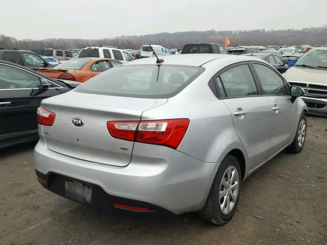 KNADM4A3XD6173613 - 2013 KIA RIO LX SILVER photo 4