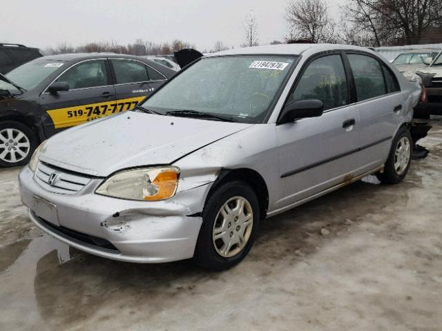 2HGES16311H922606 - 2001 HONDA CIVIC DX SILVER photo 2