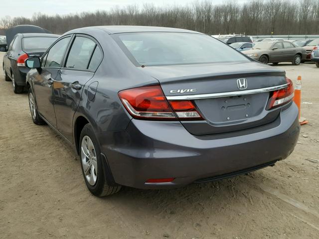 2HGFB2F52EH549738 - 2014 HONDA CIVIC LX GRAY photo 3