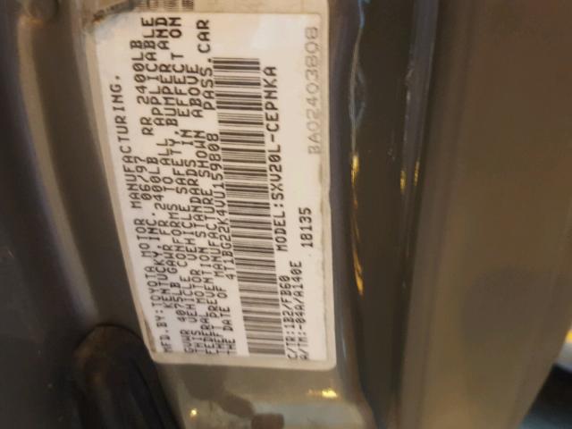 4T1BG22K4VU159808 - 1997 TOYOTA CAMRY CE SILVER photo 10