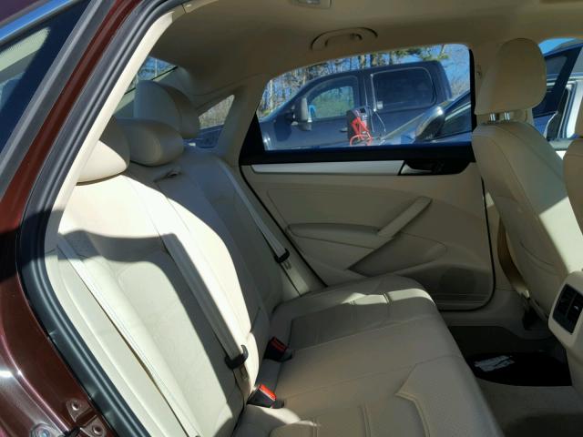 1VWBP7A37DC084681 - 2013 VOLKSWAGEN PASSAT SE BURGUNDY photo 6