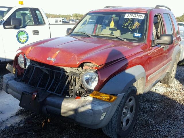 1J4GK48K46W158668 - 2006 JEEP LIBERTY SP RED photo 2