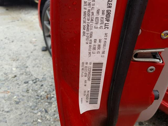 1C3CDFBAXDD298487 - 2013 DODGE DART SXT RED photo 10