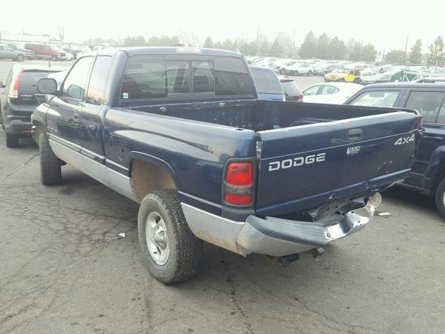 1B7HF13Z01J588799 - 2001 DODGE RAM 1500 BLUE photo 3