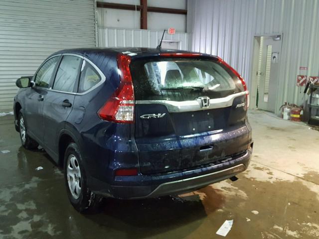 2HKRM4H39FH614851 - 2015 HONDA CR-V LX BLUE photo 3