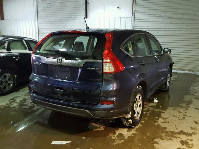 2HKRM4H39FH614851 - 2015 HONDA CR-V LX BLUE photo 4