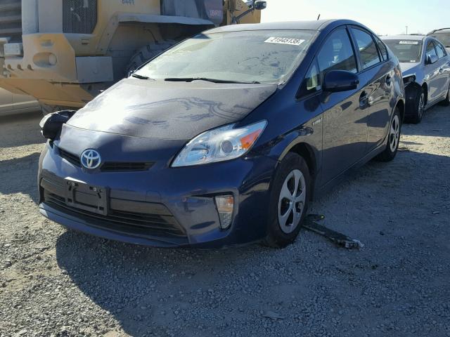 JTDKN3DU3D1644214 - 2013 TOYOTA PRIUS BLUE photo 2