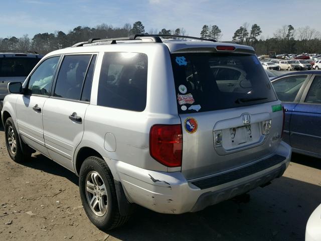 5FNYF18545B004469 - 2005 HONDA PILOT EXL SILVER photo 3